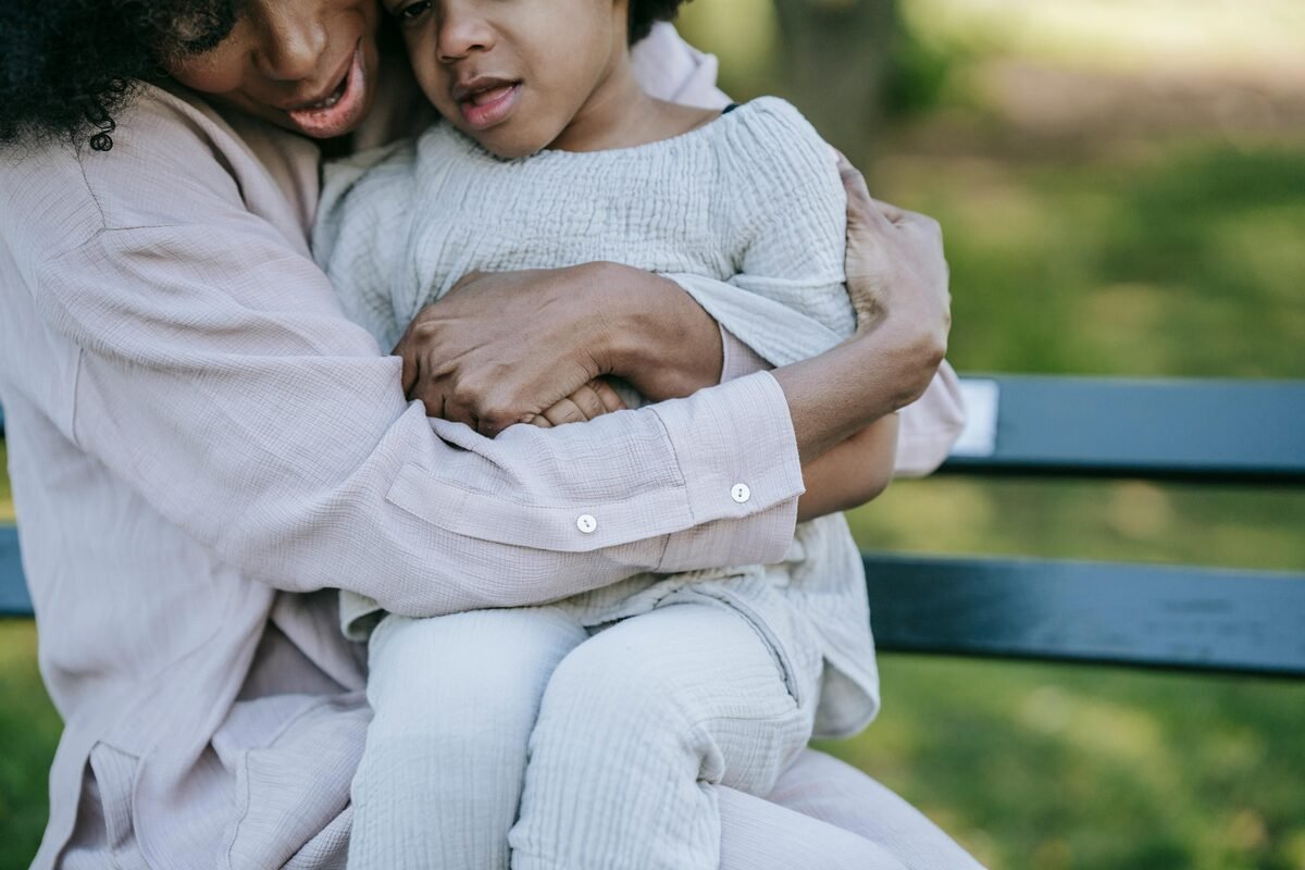 Parent and child in a warm secure embrace