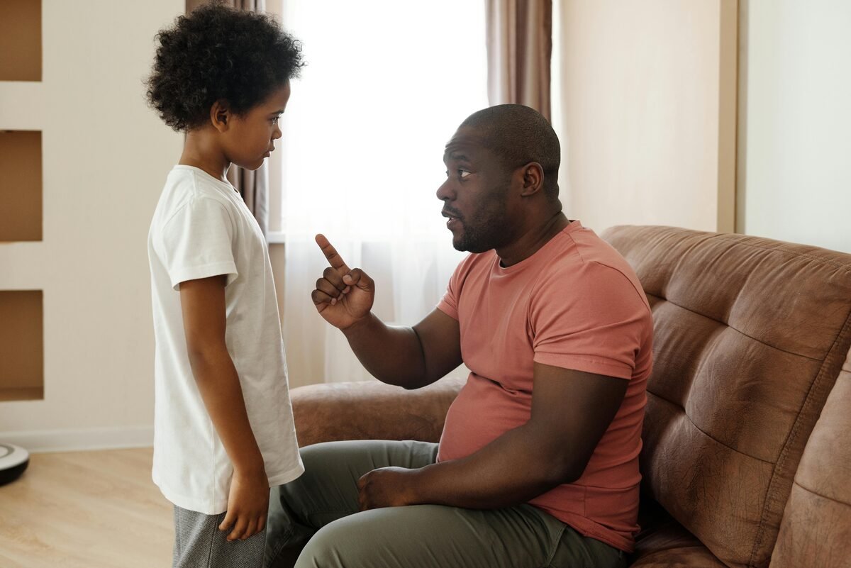 Parent and child during a morning routine at home